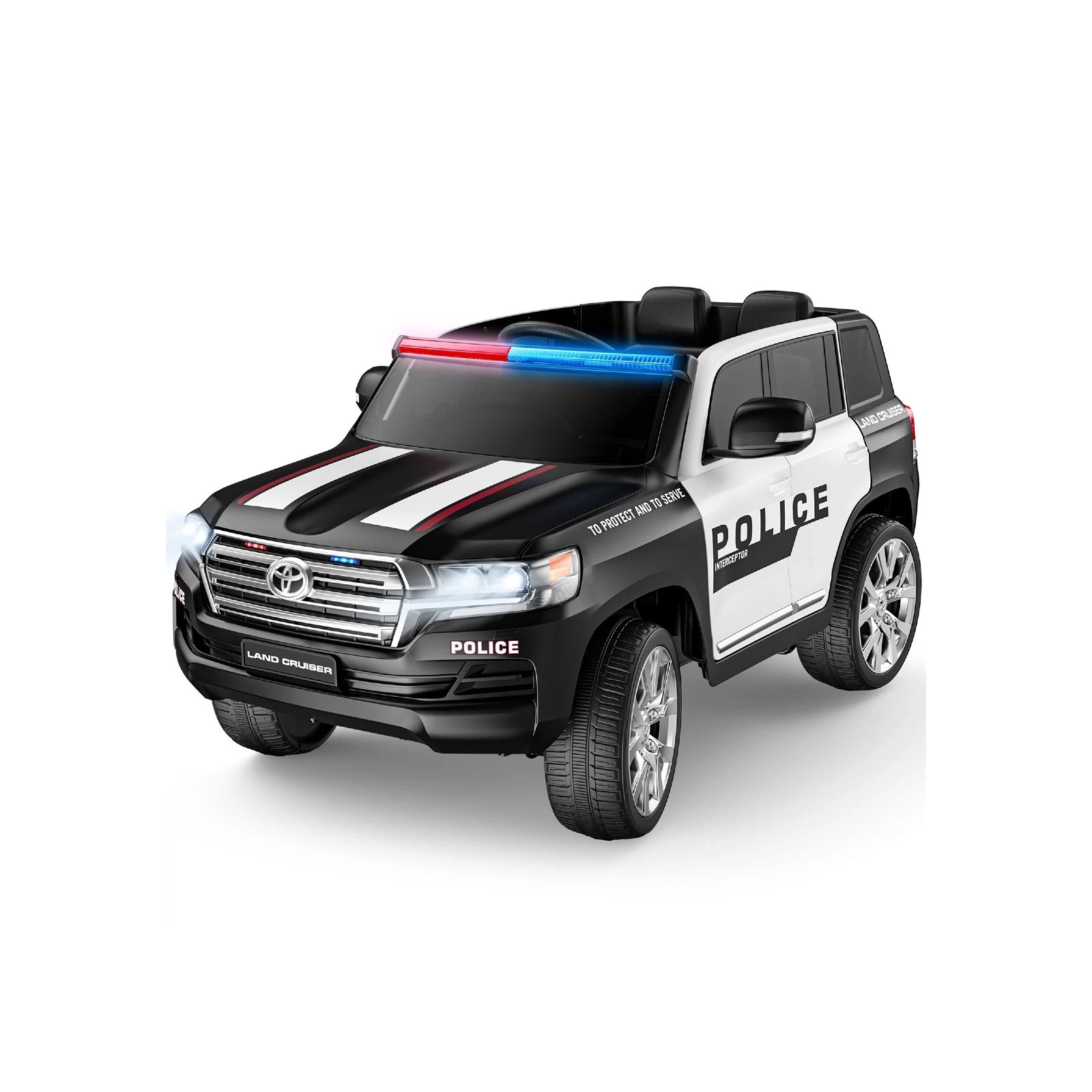 LIGIANT 12V 2 Seater Kids Electric Police Car, Christmas Gift for Boys & Girls