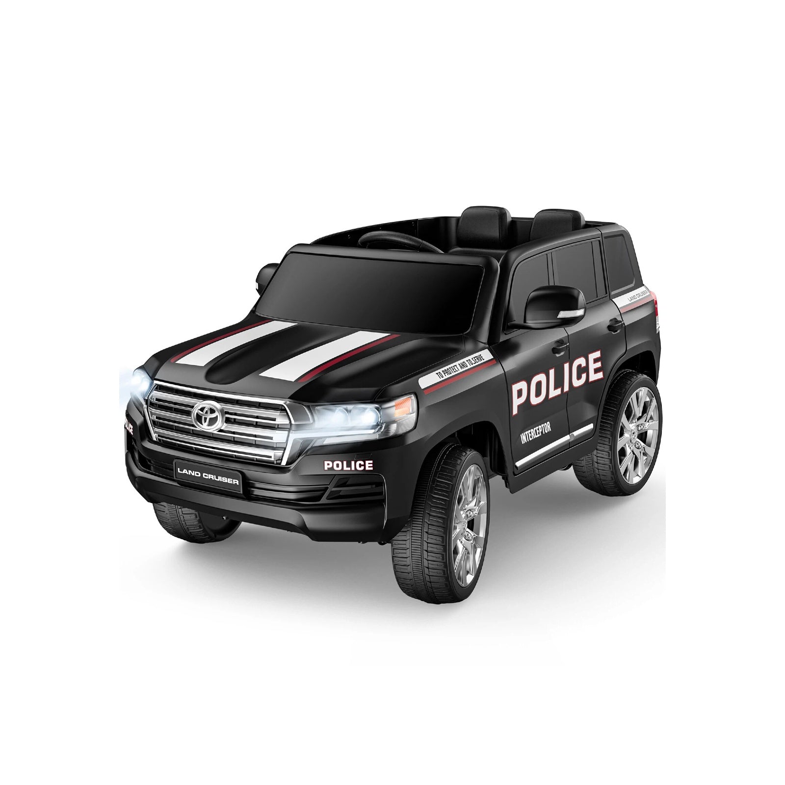 LIGIANT 12V 2 Seater Kids Electric Police Car, Christmas Gift for Boys & Girls