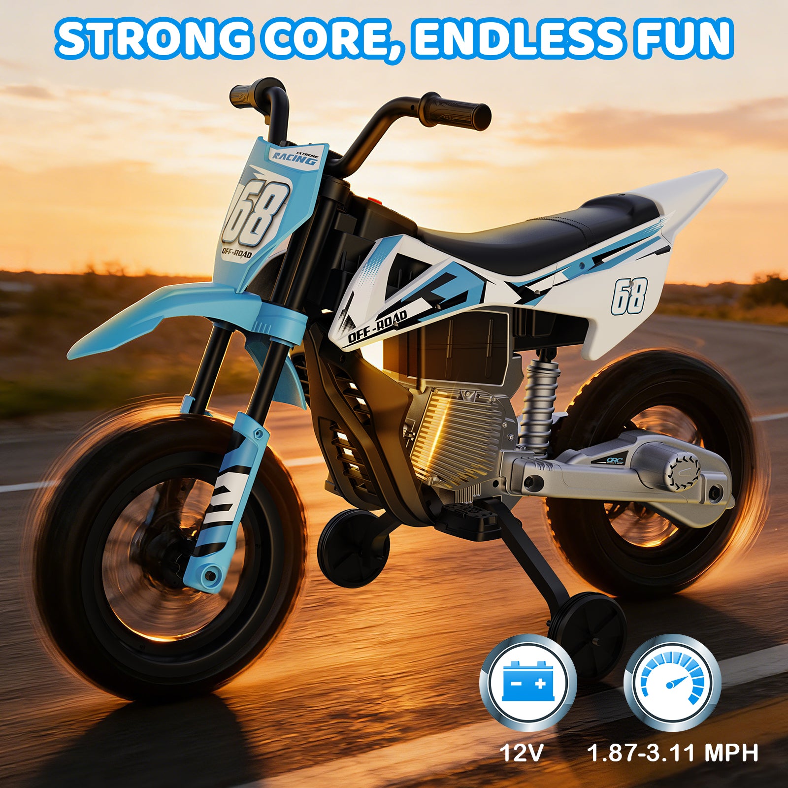 LIGIANT 24V 5Ah Kids Motorcycle, 2WD Kids Electric Dirt Bike for Big Kids