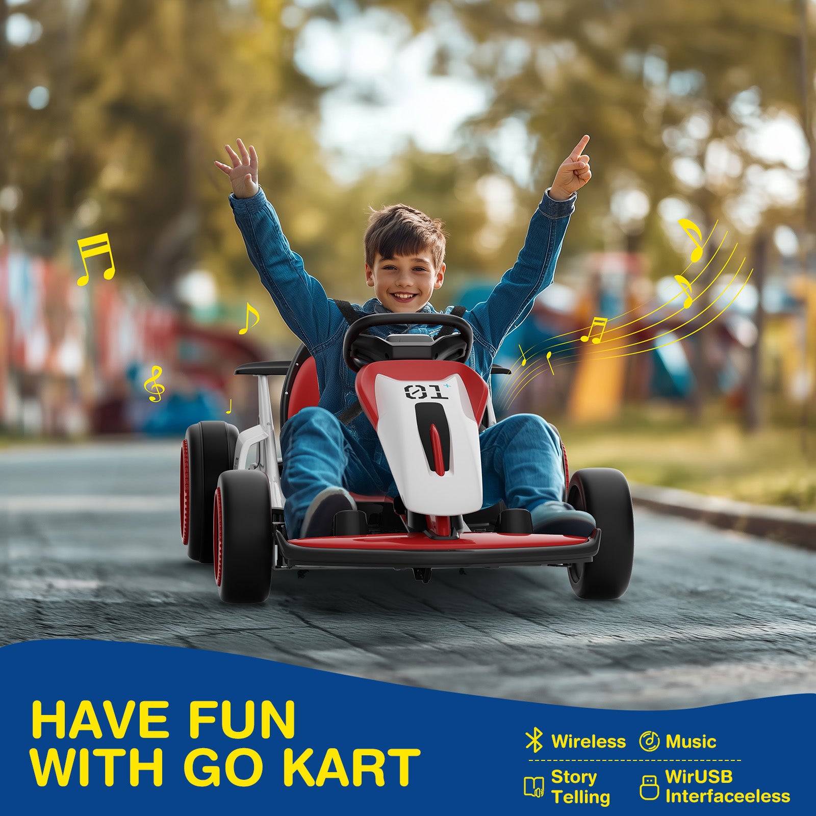 LIGIANT Planet X8 24V Electric Go Kart, Christmas Racing Gift for Kids