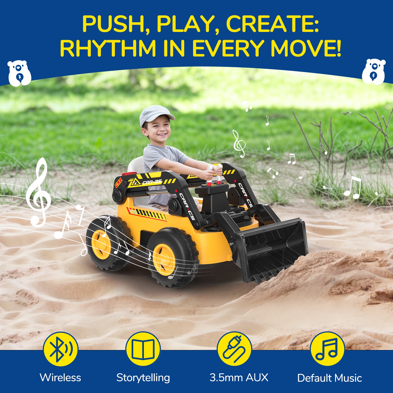LIGIANT N8 Interactive Bulldozer, Fun Holiday Gift for Children