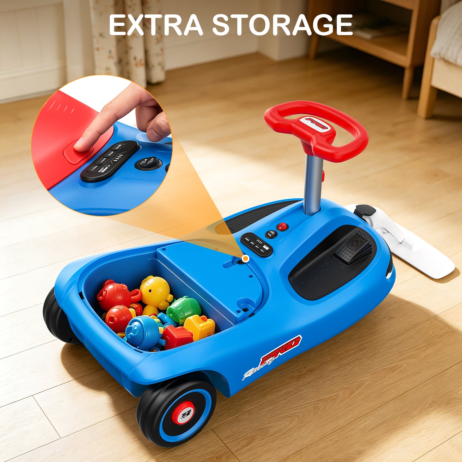 LIGIANT S10 12V Electric Wiggle Car with Mop for Kids | 2-in-1 Ride On Swing Car