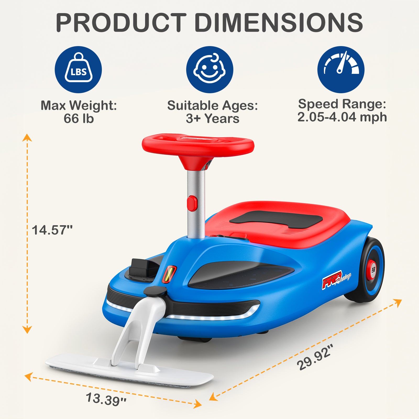 LIGIANT S10 12V Electric Wiggle Car with Mop for Kids | 2-in-1 Ride On Swing Car
