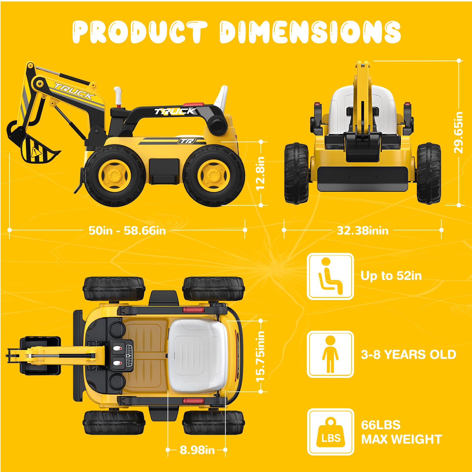 LIGIANT N9 Ride on Excavator, Christmas Construction Fun Gift