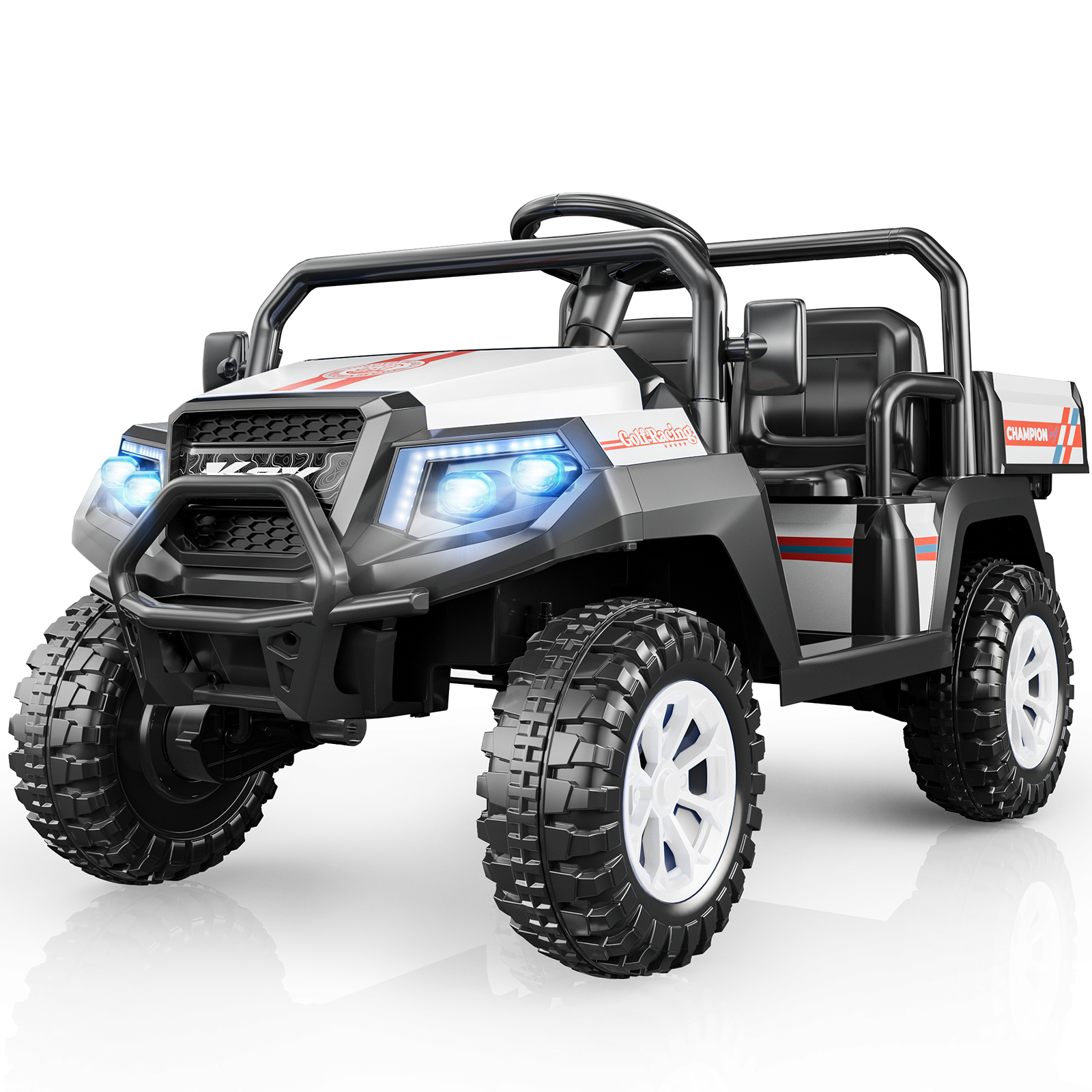 LIGIANT R8 Apex 24V Ride on Toys for Big Kids, 4WD Ride on Car w/Remote Control, 2-Seater Electric UTV Car, Pickup Trunk Bed, Extra Shovel, Battery Indication, 2 Speeds, Music, Wireless, LED Lights