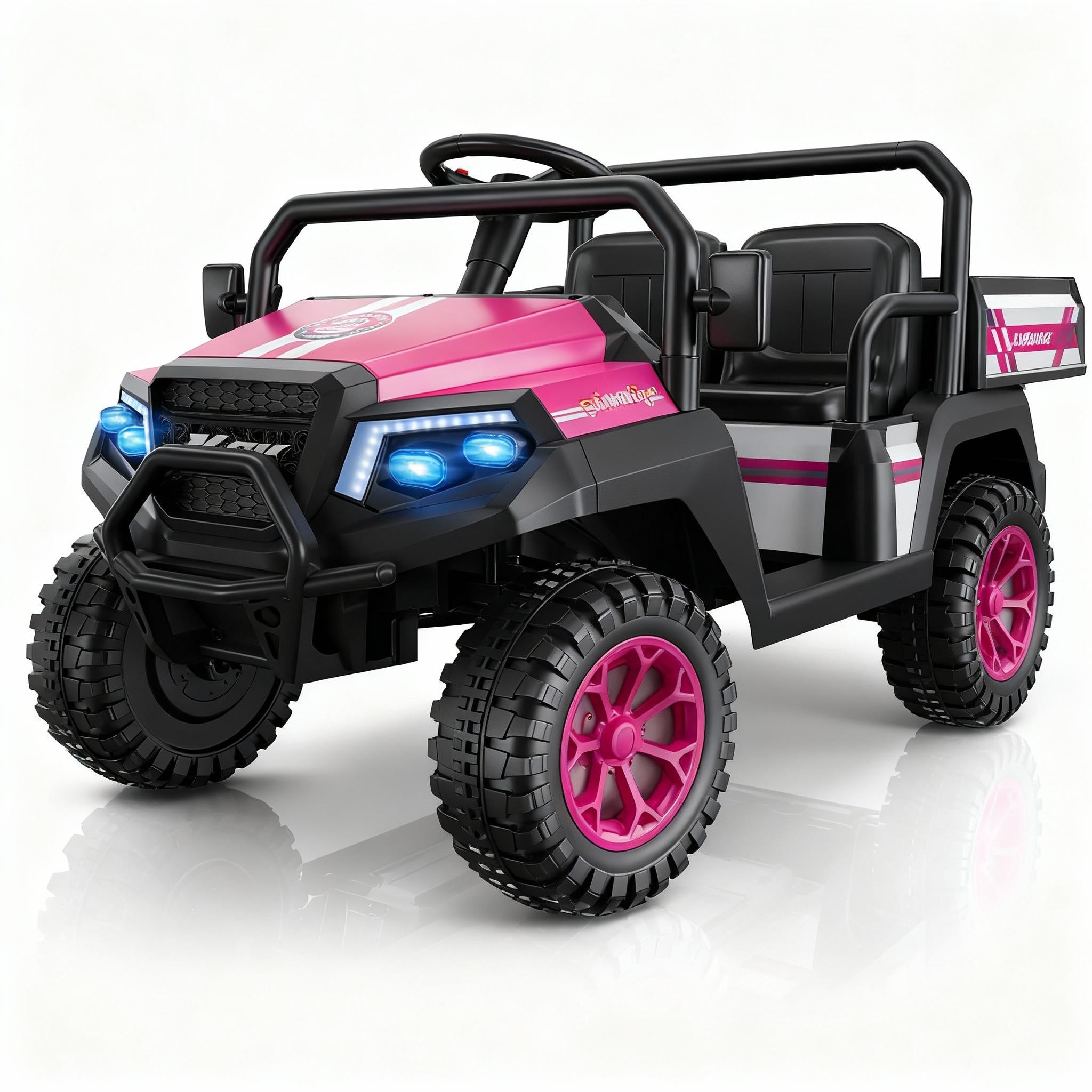 LIGIANT R8 Apex 24V Ride on Toys for Big Kids, 4WD Ride on Car w/Remote Control, 2-Seater Electric UTV Car, Pickup Trunk Bed, Extra Shovel, Battery Indication, 2 Speeds, Music, Wireless, LED Lights