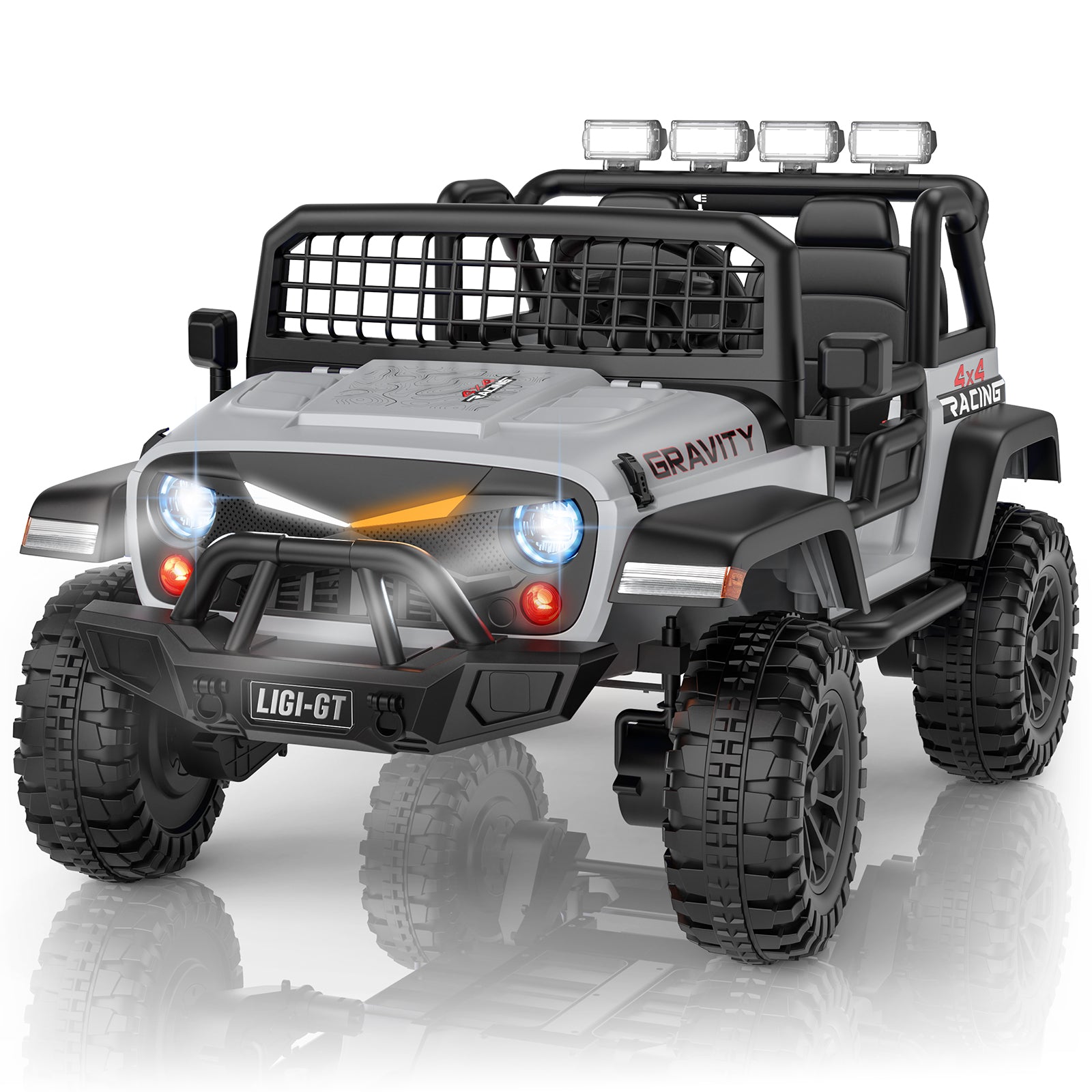 LIGIANT L10 APEX 24V 4WD Ride On Car for Big Kids, 2-Seater Electric Vehicle with Remote Control, Shock Absorption, 3 Speeds, Soft Start, Stylish Headlight, Music & Bluetooth &FM, Ideal Gift for Kids