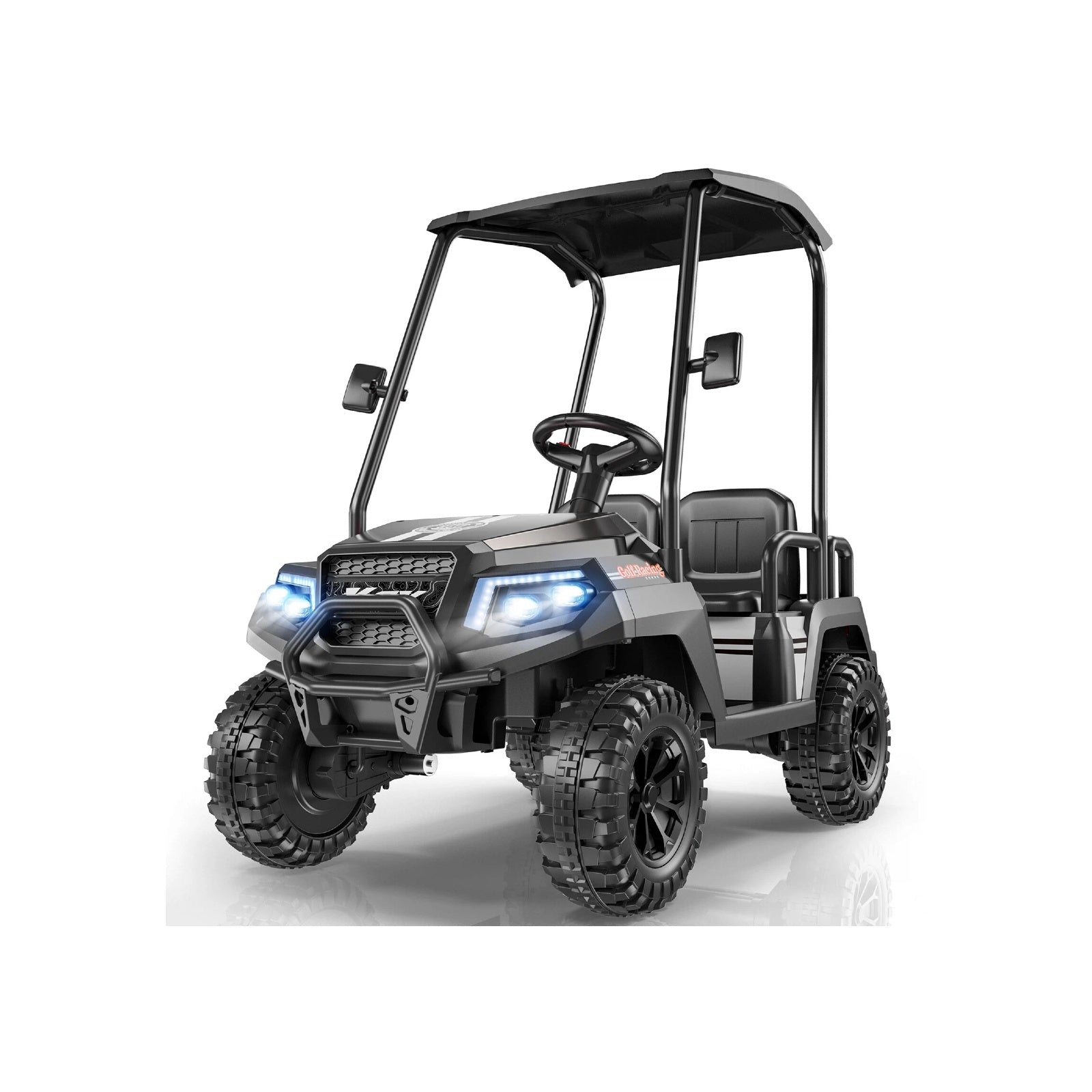 Black utility vehicle on a white background